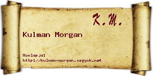 Kulman Morgan névjegykártya